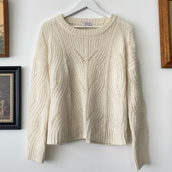 Madewell Sweaters - Madewell cream open knit alpaca blend sweater